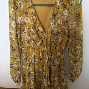 Show Me Your MuMu Mustard Floral Dress